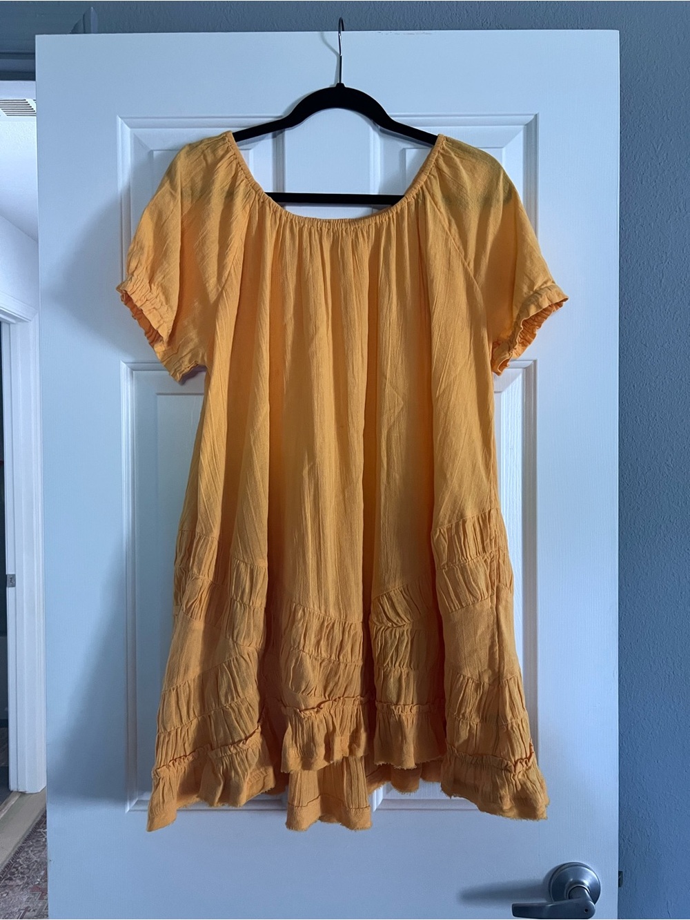 Free People Sunshine Yellow Boho Peasant Dress size Small
